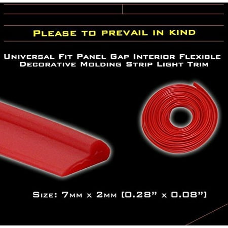 - 10ft Auto Interior Edge Gap Moulding Trim Door Panel Red Strip Line Decorate