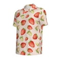 thumbnail image 2 of Rocae Strawberries for Men's Short Sleeve Polo Shirt, Quick Drying Performance Moisture Wicking Sports Men's Golf Shirt Large, 2 of 9