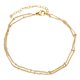 thumbnail image 1 of Pulsera de cadena de cobre BLESIY con abalorios y clip de langosta Color Plateado Dorado 18 + 5 CM Ancho 1, 1 of 8
