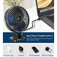 thumbnail image 6 of JZCreater USB Desk Fan, 3 Speeds Desktop Table Cooling Fan in Single Button , Head Rotation Strong Wind, Quiet Mini USB Personal Fan for Home Desktop Office Table，Black, 6 of 8
