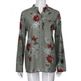 thumbnail image 3 of Plus Size Top for Women's Long Sleeve Blouse Floral Henley Shirt ALS Supplies Button Down Tunic Top, 3 of 6