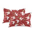 thumbnail image 2 of Haosy Satin Pillowcase for Hair and Skin Standard Cooling Silk Pillow Case with Envelope Closure Christmas Wreath Rabbit Snow 20"x26", 2 of 9