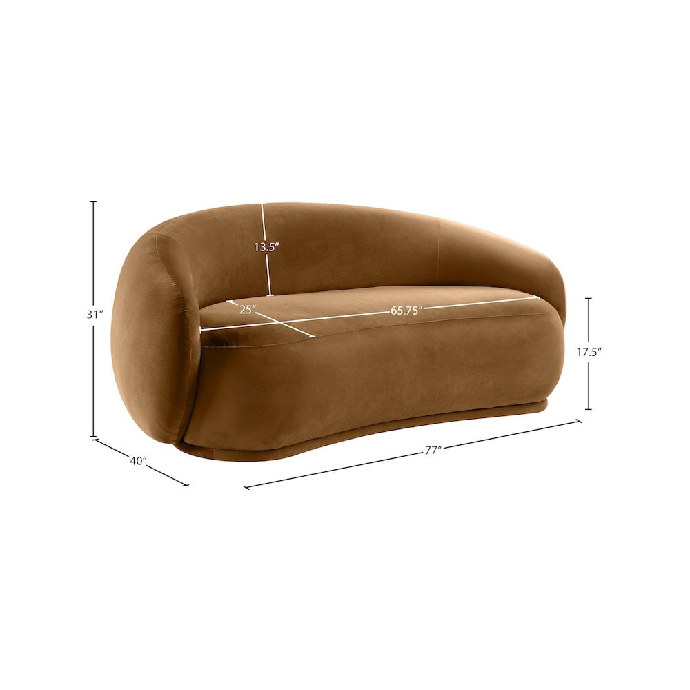Meridian Furniture Emery Saddle Velvet Loveseat