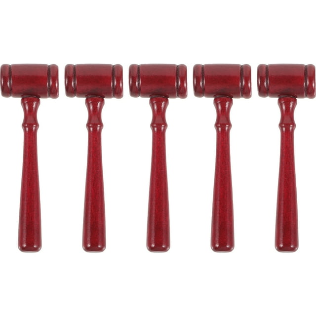 5pcs Durable Judge Gavels Martillo de madera simple Mazo llano Juguetes Niños Juego de roles Juguete para niños