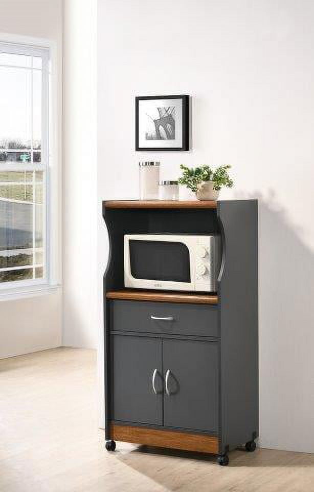 Hodedah　キッチンパントリー　ブラック×ビーチ HODEDAH Black-Beech Kitchen Island with Spice Rack and Towel 木製ラック・ウッドラック
