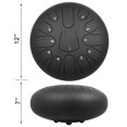 thumbnail image 2 of VEVOR Steel Tongue Drum 13 Notes 12 Inches Dia Tongue Drum Handpan Drum Notes Steel Tongue Drum Steel Drums Instruments with Rope Decoration and Mallets, Bag Music Book Finger Picks Black, 2 of 9