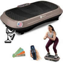 Lifepro Waver Vibration Plate Exercise Machine – Full Body Vibrating Plate for Lymphatic Drainage, Muscle Activation & Weight Loss – 99 Speed Vibration Plate Machine with Loop Bands & Remote - Brown