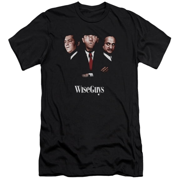 Three Stooges Wiseguys Premium Canvas Adult Slim Fit 30/1 T-Shirt Black