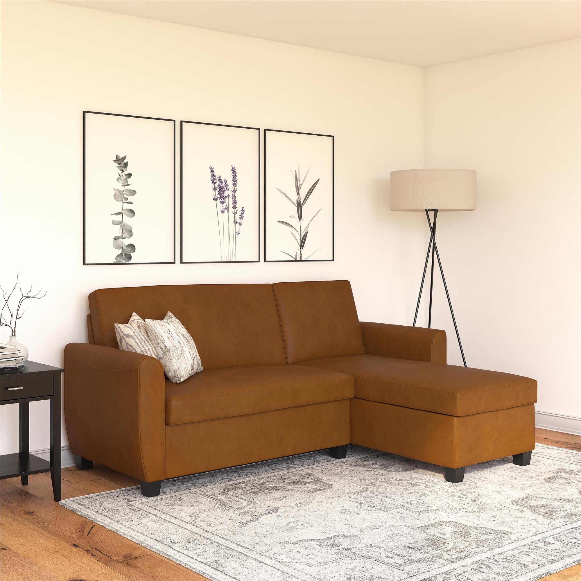 Camel faux leather sectional deals