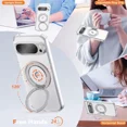 thumbnail image 3 of Compatible with Google Pixel 9/Pixel 9 Pro Case with 360° Magnetic Ring Stand [Compatible with Mag-Safe] Shockproof Translucent Phone Case for Google Pixel 9/Pixel 9 Pro 6.3", 3 of 7