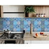 HomeRoots 6" X 6" Greta Multi Mosaic Peel and Stick Tiles Blue