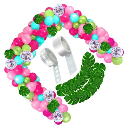 MLINS 1 Set Tropical Luau Balloon Garland Arch Kit Confetti Balloons Hawaii Party Supplies