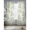 thumbnail image 2 of Sage Green Botanical Sheer Curtains 96 Inch Length 2 Panels Set, Semi Transparent Voile Rod Pocket Curtains for Living Dining Room Bedroom Drapes Vintage Nature Flower, 2 of 6
