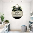 thumbnail image 5 of Farmhouse Bathroom Wall Decor - Rustic Framed Round Wooden Sign - Vintage Decoration for Toilet Washroom Restroom - 11 x 11 inch (Best Seat In The House), 5 of 5