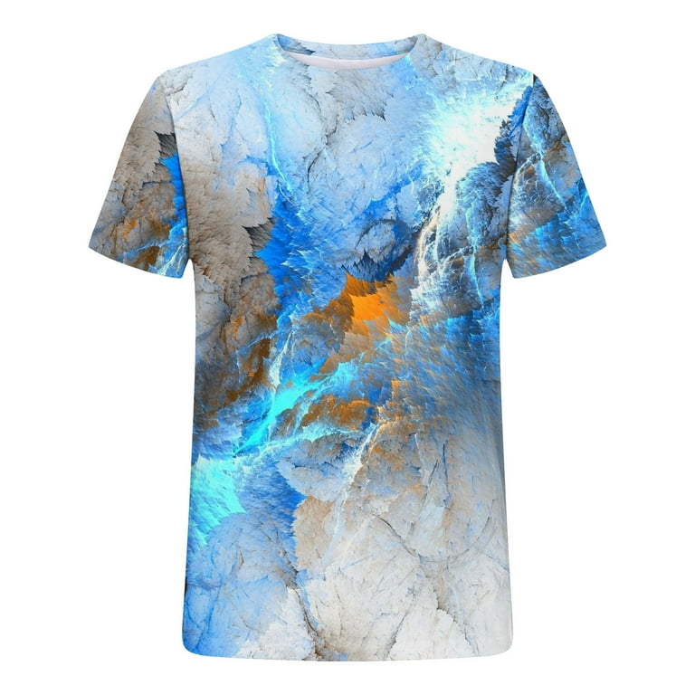 Men Graphic Y2K T-Shirt Short Sleeve Tops Summer Slim Fit