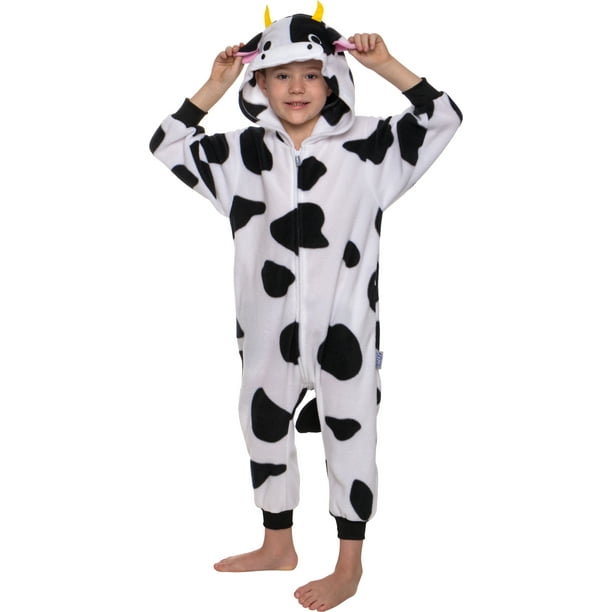 Cow One Piece - Plush Kids Animal Costume Jumpsuit by Silver Lilly (7-9  Youth) 