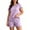 03-Purple, variant on Diufon Plus Size Pajamas for Women Set Short Sleeve Ruffled Trim Sleepwear Summer Loose Fitted Comfy Pjs Short Sets