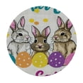 thumbnail image 4 of WERPE Happy Easter Peeps Decor Easter Bunny Washable for Home Kitchen Outdoor Decoration Round Tablecloth White, 4 of 7
