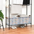 thumbnail image 3 of Yayeee Foldable Storage Basket for Shelves with Handles Set of 2 Waterproof Cloth Bins, Purple Geometric, 3 of 7
