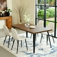 thumbnail image 2 of Homy Casa 4-Piece Fabric Upholstered Dining Chairs with Curved Backs for Bistro Kitchen, Beige Fabric, 2 of 10