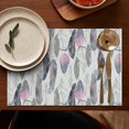 thumbnail image 5 of Pink and Grey Watercolor Feather Pattern Summer Placemats Table Placemats Set Of 4-Linen Kitchen Washable Placemats Table Mats 11.8"x17.7" Non-Slip Heat Resistant, 5 of 6