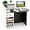 White Shelf & Black Desk, variant on Reception Desk, Front Desk Reception Counter with Desktop, Open Shelf & Lockable Drawer, Small Retail Checkout Counter Table, Wood Computer Workstation for Home, Office, Lobby & Salon