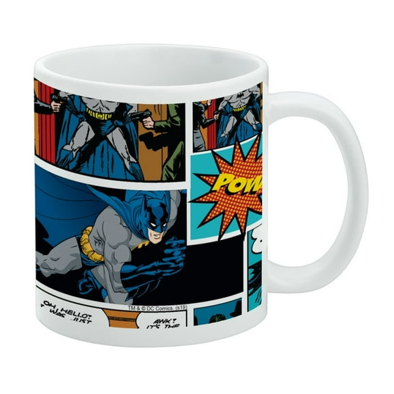 Batman Comic Pattern White Mug