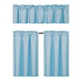 thumbnail image 2 of Set of 3 Pieces Kitchen Curtain Blackout K33 Light Blue Rod Pocket Kitchen/Restaurant Short Window Decor, 2 of 5