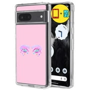 TalkingCase Slim Phone Case Compatible for Google Pixel 7, 6.3", Fancy Opal Eyes Print, w/ Glass Screen Protector, Light Weight, Flexible, Soft, USA