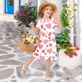 thumbnail image 6 of Dotted Heart Pattern Girls Short Sleeve Dress A Line Sun Protection Breathable Comfort Sundress 3T, 6 of 8