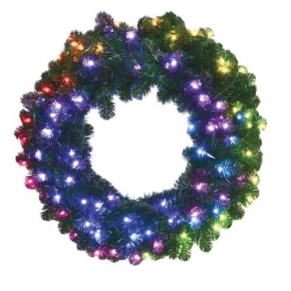 Celebrations 9097085 24 in. D LED Prelit Brilliant Wreath, RGBW - Pack of 4