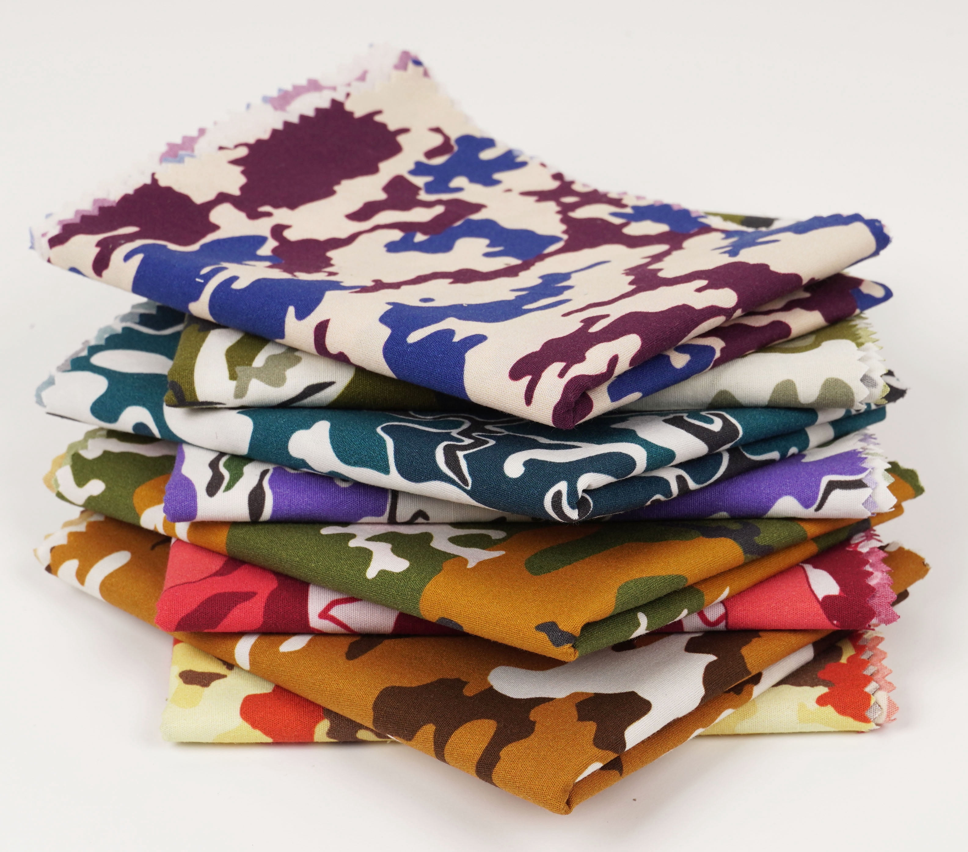 Soimoi 8 Pc Fat Quarter Bundle,CamouflagePrint 18"x 22"DIY Patchwork-100% CottonPre-Cut Quilting Fabric Multicolor
