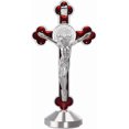 thumbnail image 1 of 2Pcs 3 Inch Alloy Enamel Saint Benedict Standing Crucifix Luminous Glow in The Dark Crucifix Wall Cross with Sticker on bottom to stick on Table Top,Car or Home Alter, 1 of 5