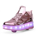thumbnail image 3 of Kids Wheels Shoes with Lights Rechargeable Roller Skates Shoes Retractable Wheels Shoe LED Flashing Sneakers for Girls Boys Gift, 3 of 15
