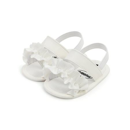 

Gureui Toddler Infant Baby Girls Sandal Shoes Infants Anti-Slip Home Patch Color Sandbeach Casual Party Ruffle Sandals