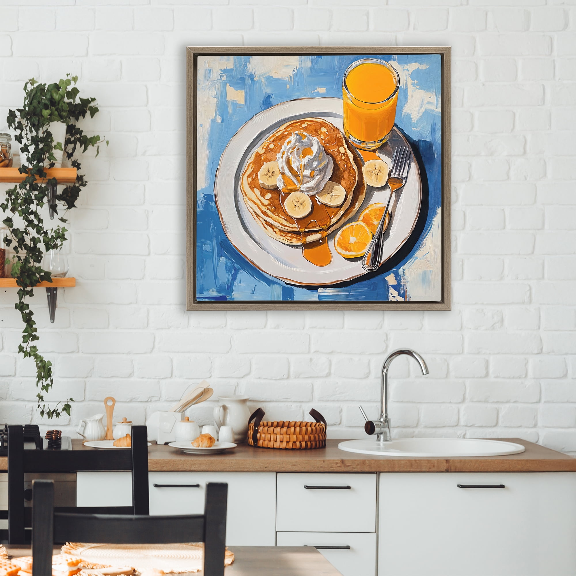 Stupell Industries Banana Bliss Sunshine Brown Framed Floater Canvas Wall Art, design by Tina LeCour