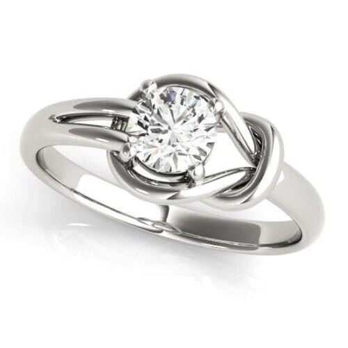 Love Knot Infinity Wedding Promise Ring For Her 2.0 Ct Simulated Diamond 14K White Gold Over