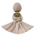 thumbnail image 1 of 2 Pcs/Set Écharpe Chapeau Adultes Confortable Extensible Coupe-Vent Thermique Doux Résistant au Froid Couleur Unie Automne Hiver Hommes Femmes Kit de Bonnet Tricoté Long pour Extérieur, 1 of 10