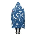 thumbnail image 2 of HATIART Hooded Blanket Floral Scroll Pilling Polar Fleece Wearable Blanket Throw Blanket 56x80 Inches, 2 of 3