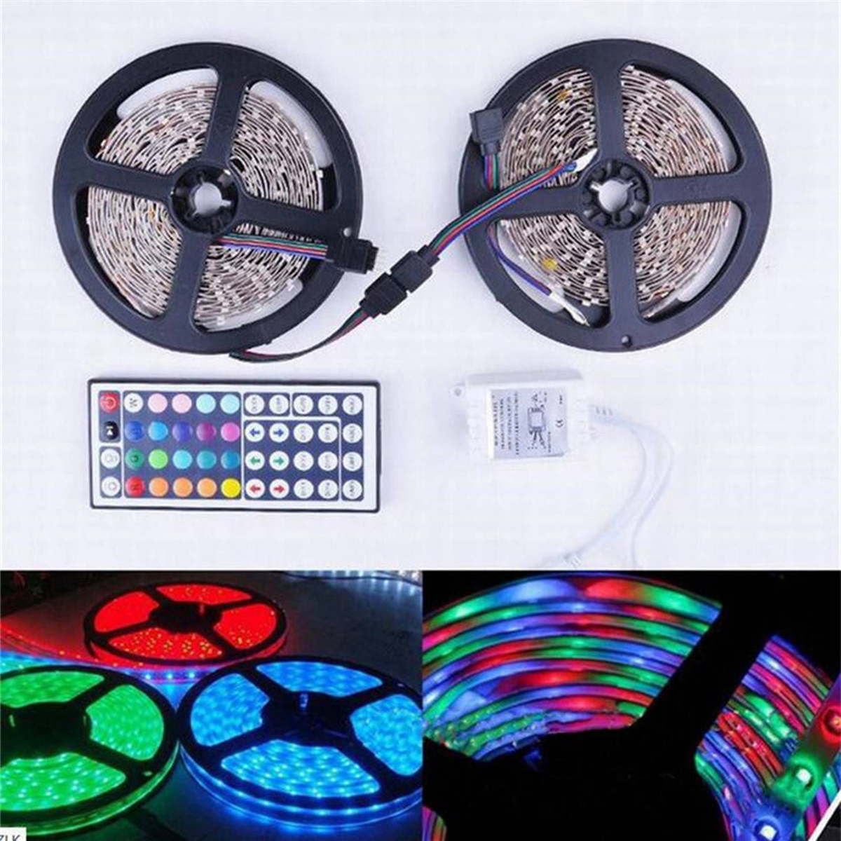 3 set 20M RGB Light 3528 1200LEDs Flexible LED Light Strip with 44 Key Remote for Bedroom Christmas