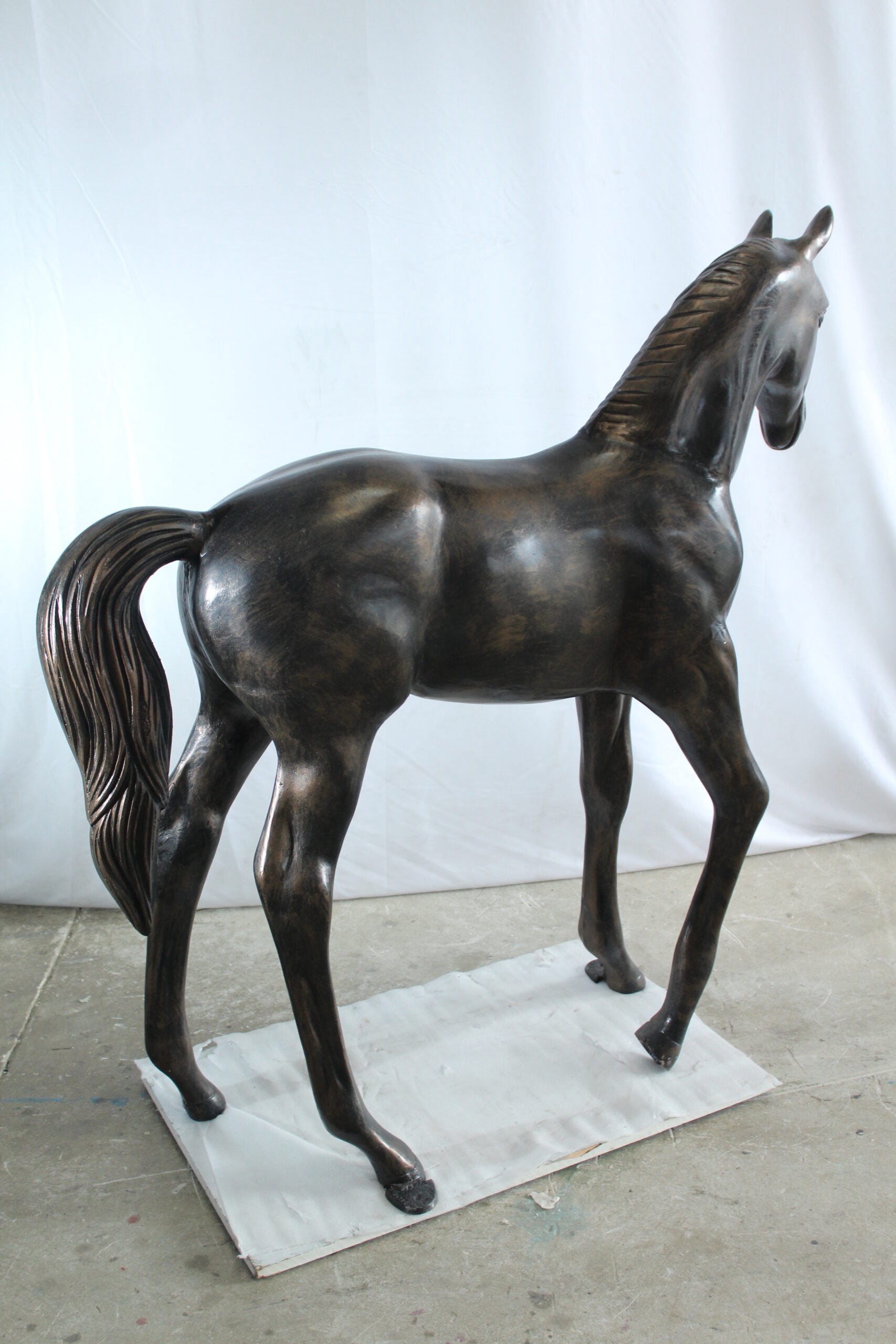 Nifao Life Size Aluminum Arabian Colt Horse Statue for Decoration – Garden Outdoor Decor Sculpture, 50"L x 15"W x 52"H