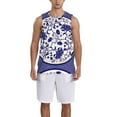 thumbnail image 6 of Rocae Blue And White Porcelain Pattern for Men's Basketball Jersey Lightweight and Breathable Athletic Tank Top,Quick-Drying Sports Jersey 3X-Large, 6 of 9