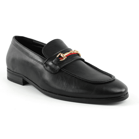 Men s Dress Shoes Loafer with Gold Buckle Slip On Formal Modern Classic