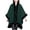 Green, variant on Women's Faux Fur Trimmed Wool-Blend Poncho Scarf, Long Sleeve Casual Jacket, Winter Warm Outerwear for Daily, Party & Cold Weather Wear Green Free Size