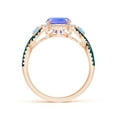 thumbnail image 2 of ANGARA Natural 2.45 ct Tanzanite & Aquamarine Crossover Ring with Diamond in 14K Rose Gold for Women (Size-9x7mm) | December Birthstone, Anniversary, Jewelry Gift for Women | Natural Tanzanite Ring, 2 of 8