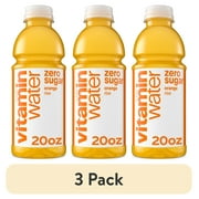 (3 pack) vitaminwater Rise Zero Sugar Orange Flavored Water Beverage Bottle, 20 fl oz