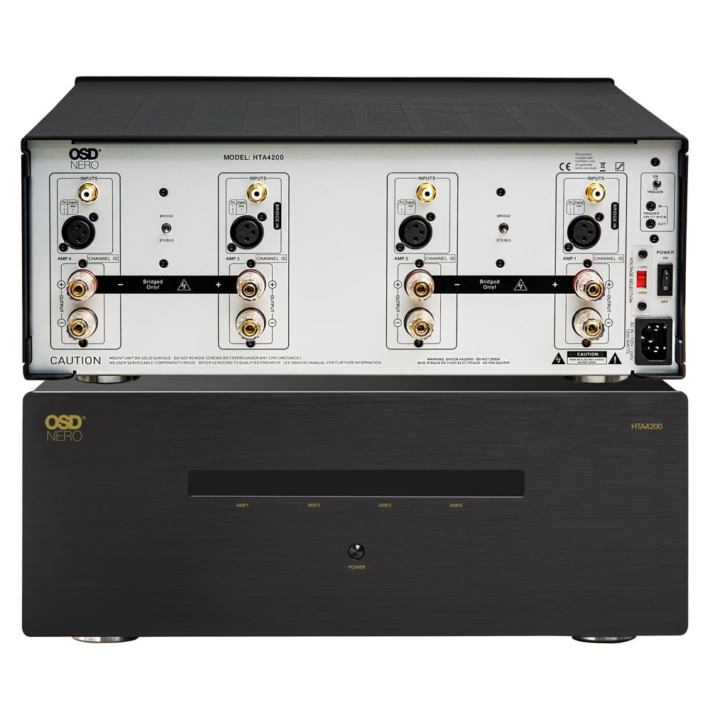 OSD Nero HTA4200 Multi Channel (4X) 140W/Ch Home Theater Amplifier, Bridgeable 400W/Ch
