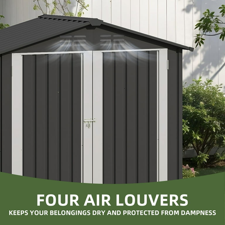Uforic 6x4ft Heavy-Duty Metal Outdoor Storage Shed with Locking