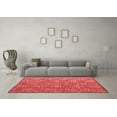 thumbnail image 3 of Ahgly Company Indoor Round Abstract Red Modern Area Rugs, 3' Round, 3 of 4