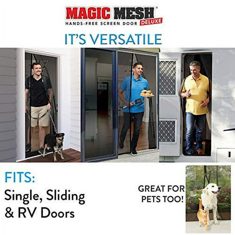 Magic Mesh New and Improved Hands Free Magnetic Screen Door, Fits Doors Up to 83 x 39